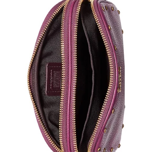 Coach Crystal Border Rivets Crossbody Clutch in Pebble Leather - Picture 14 of 14